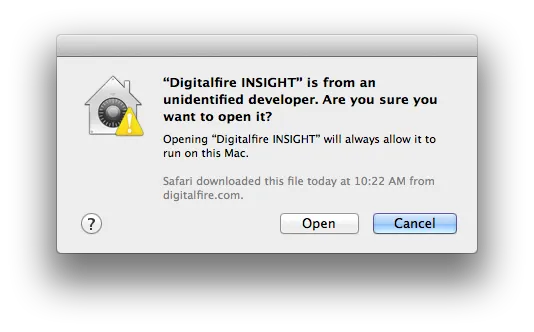 Unidentified developer issue when intalling Insight for OSX