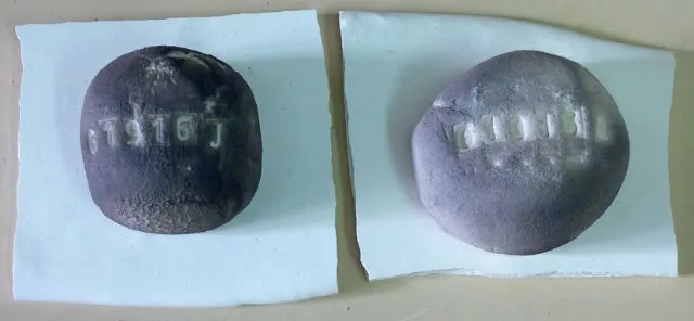 What is that black stuff on these two glazes?