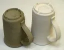A dry cracked pottery mug
