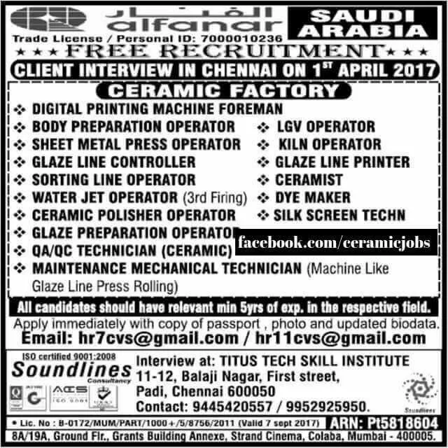 Examples of the kinds of skills ceramic manufacturers need
