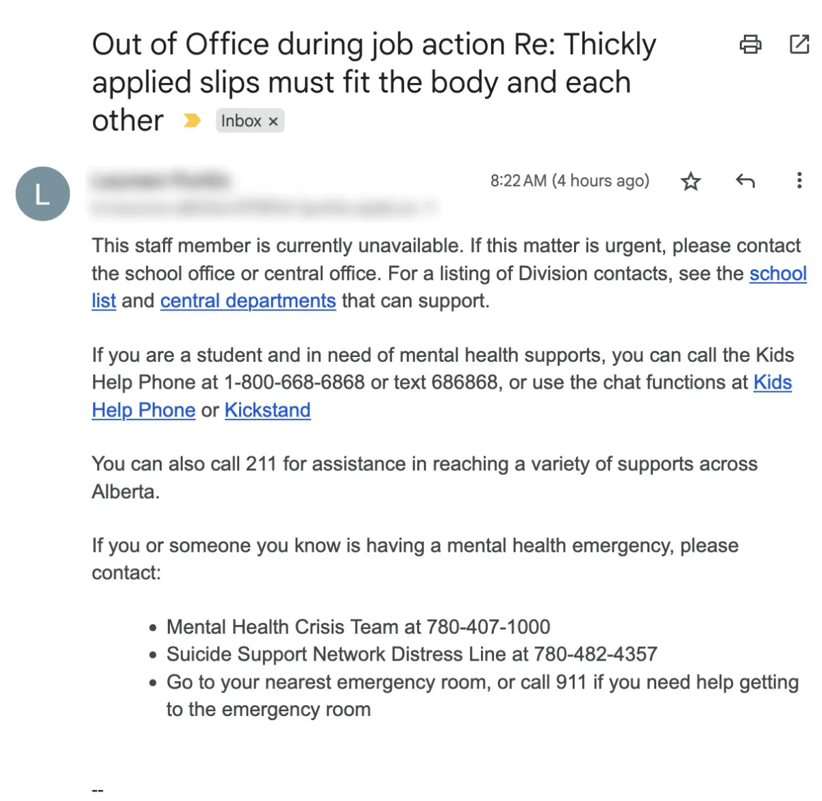 OMG email from pottery teacher on strike:
Is this where our kids are at?