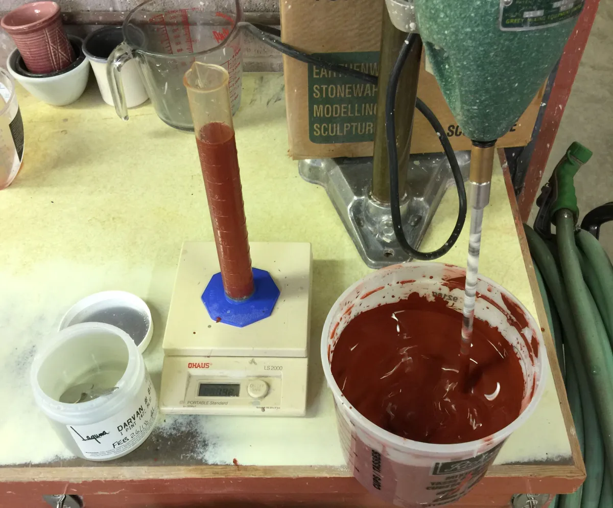 How to keep an iron-red glaze from being a bucket-of-jelly