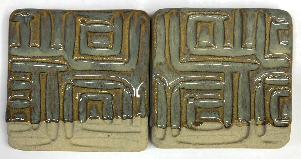 Rutile blue glaze samples