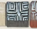 Boron blue on a black stoneware body