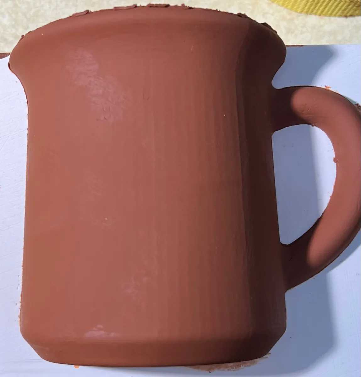 Freshly slip cast mugs