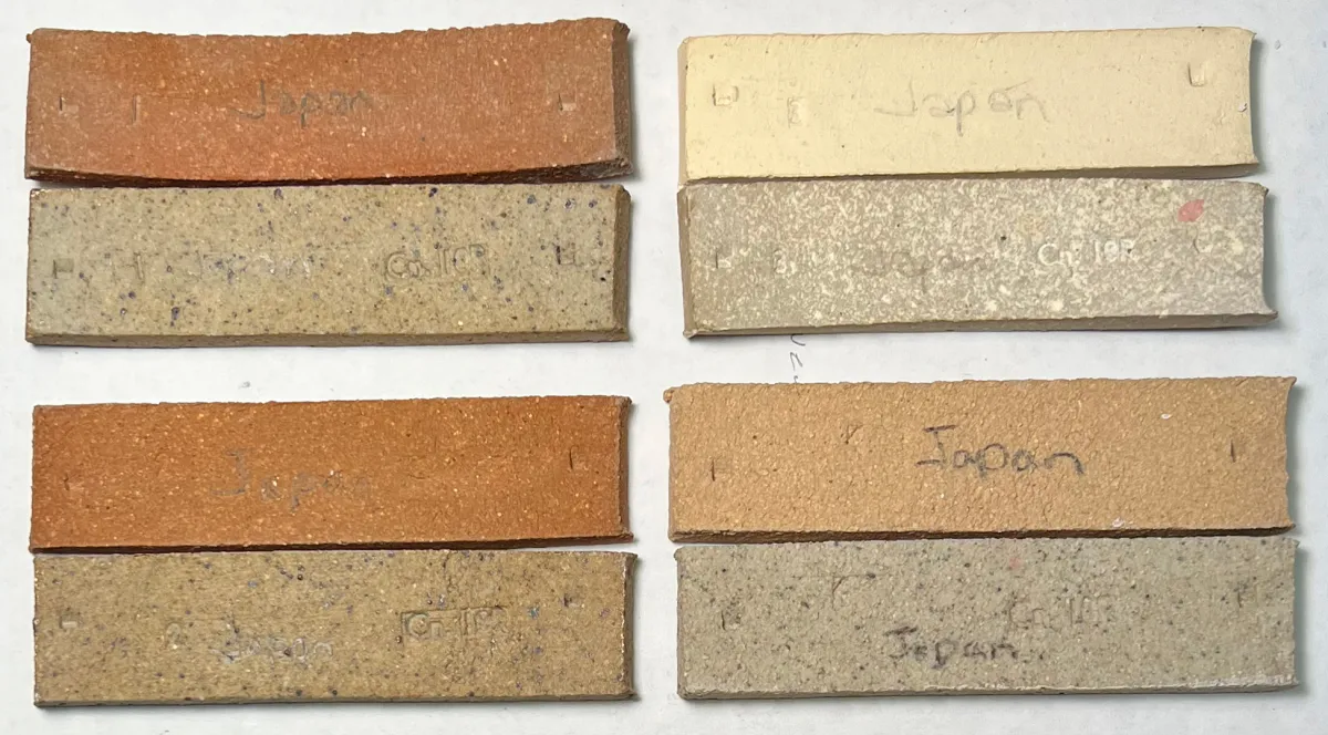 Four materials used for pottery in Japan