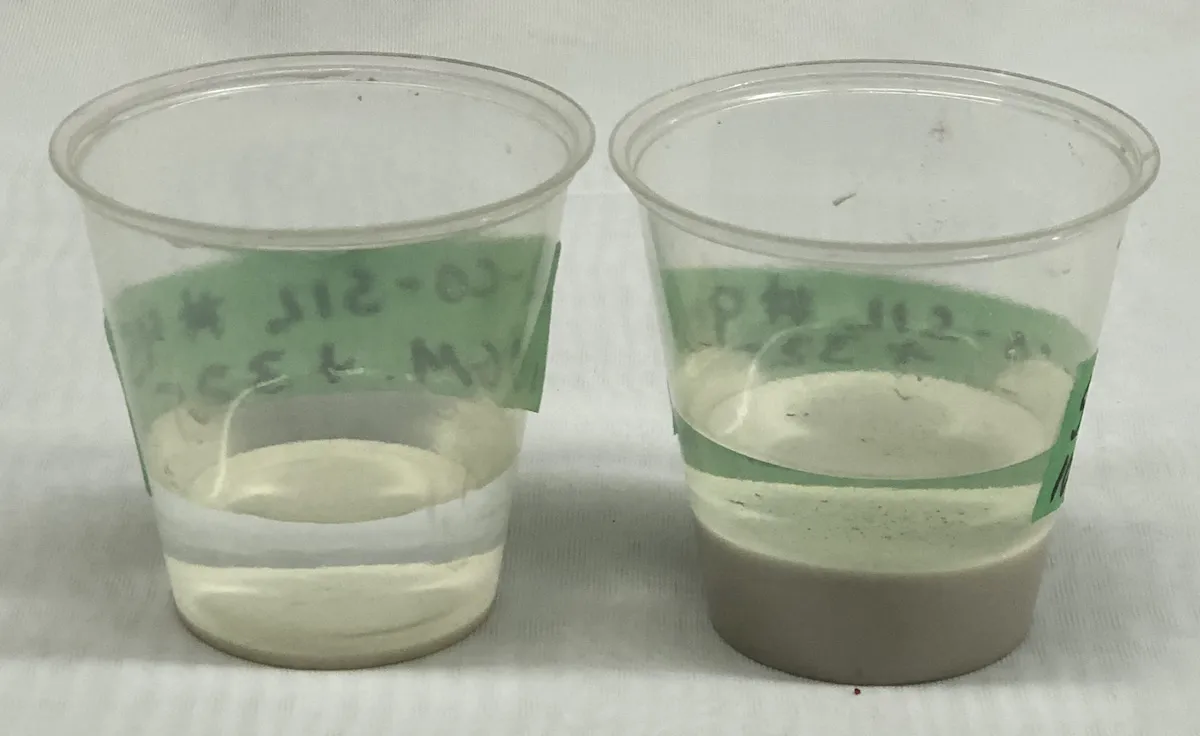 We thought we were using 200 mesh silica until doing this test