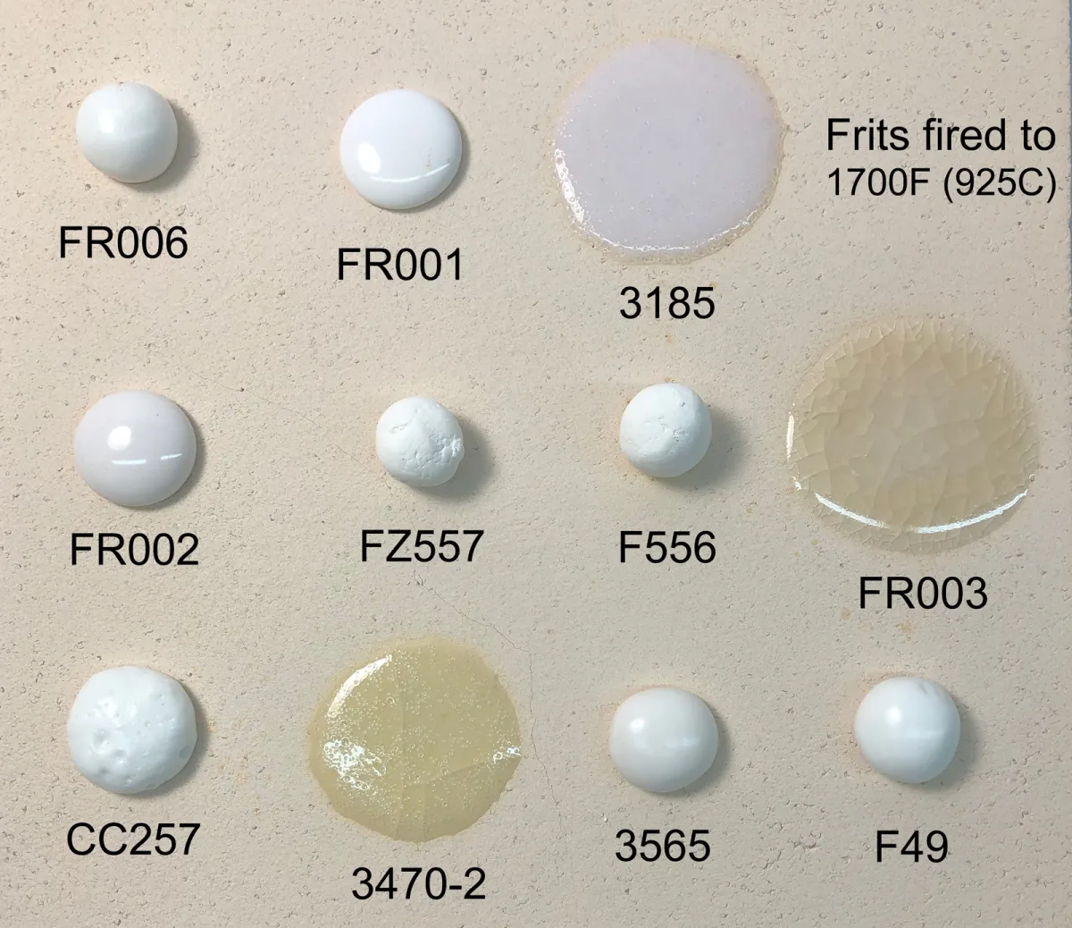 12 frits melting at 1700F