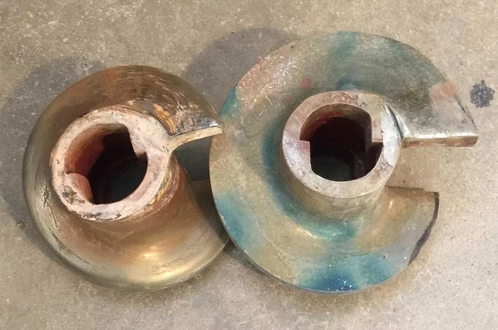 Wear on augers that occurs when pugging grogged clays
