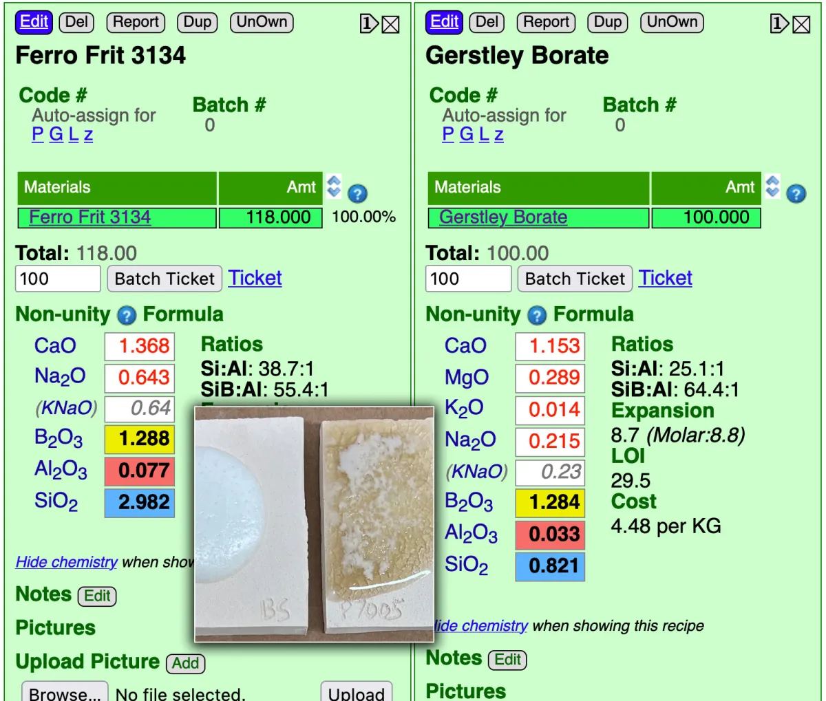 Gerstley Borate vs Frit 3134