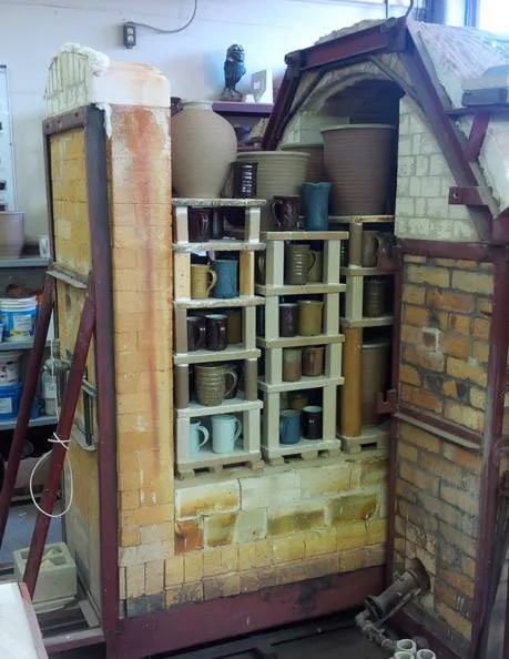 Cone 10R load of fired ware in Plainsman gas kiln