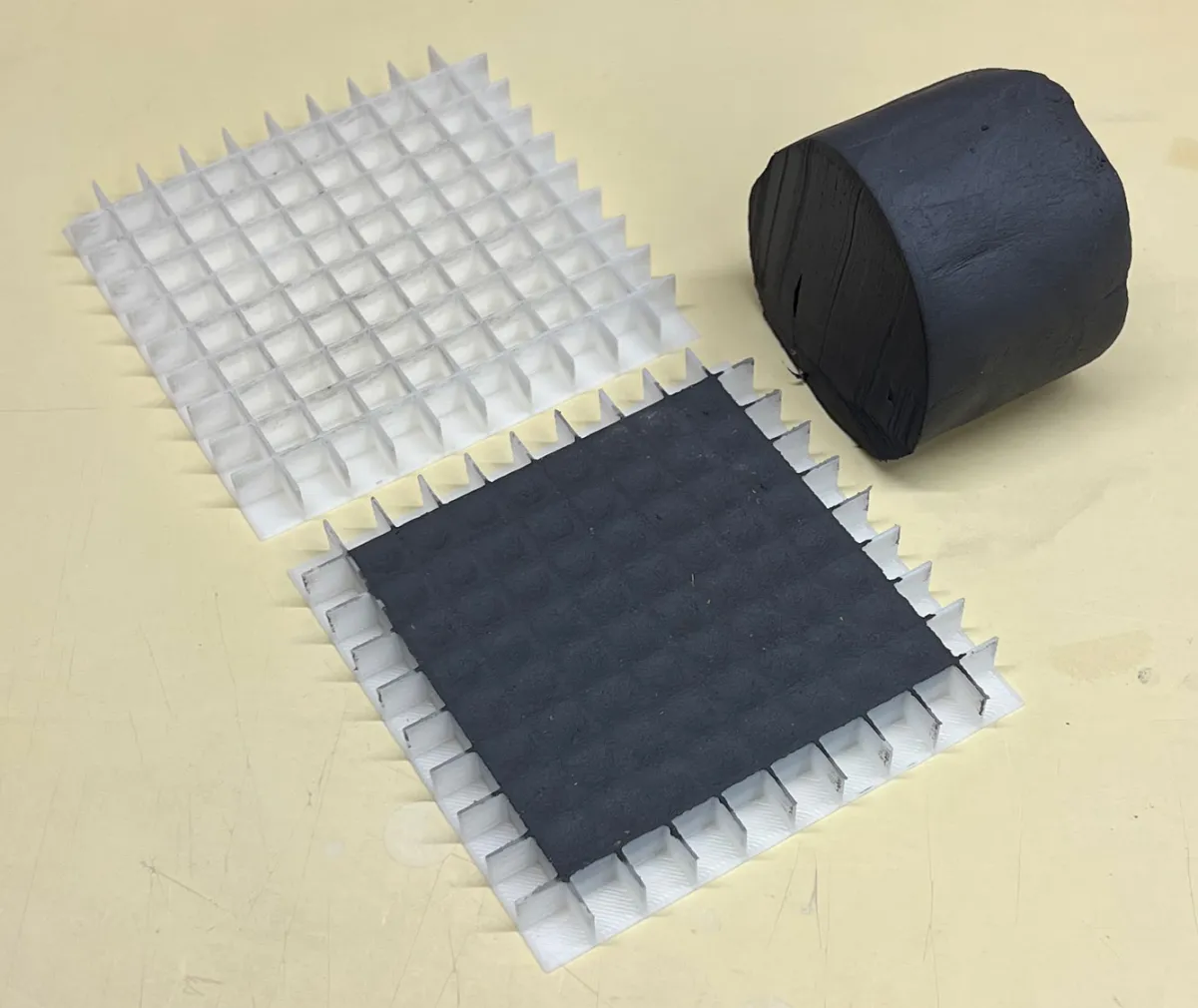 Tiny black porcelain tiles