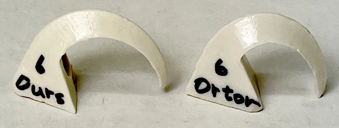 Two pyrometric cones