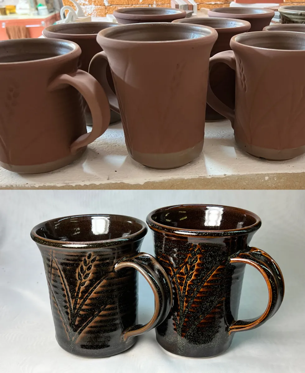 Tenmoku stoneware mugs
