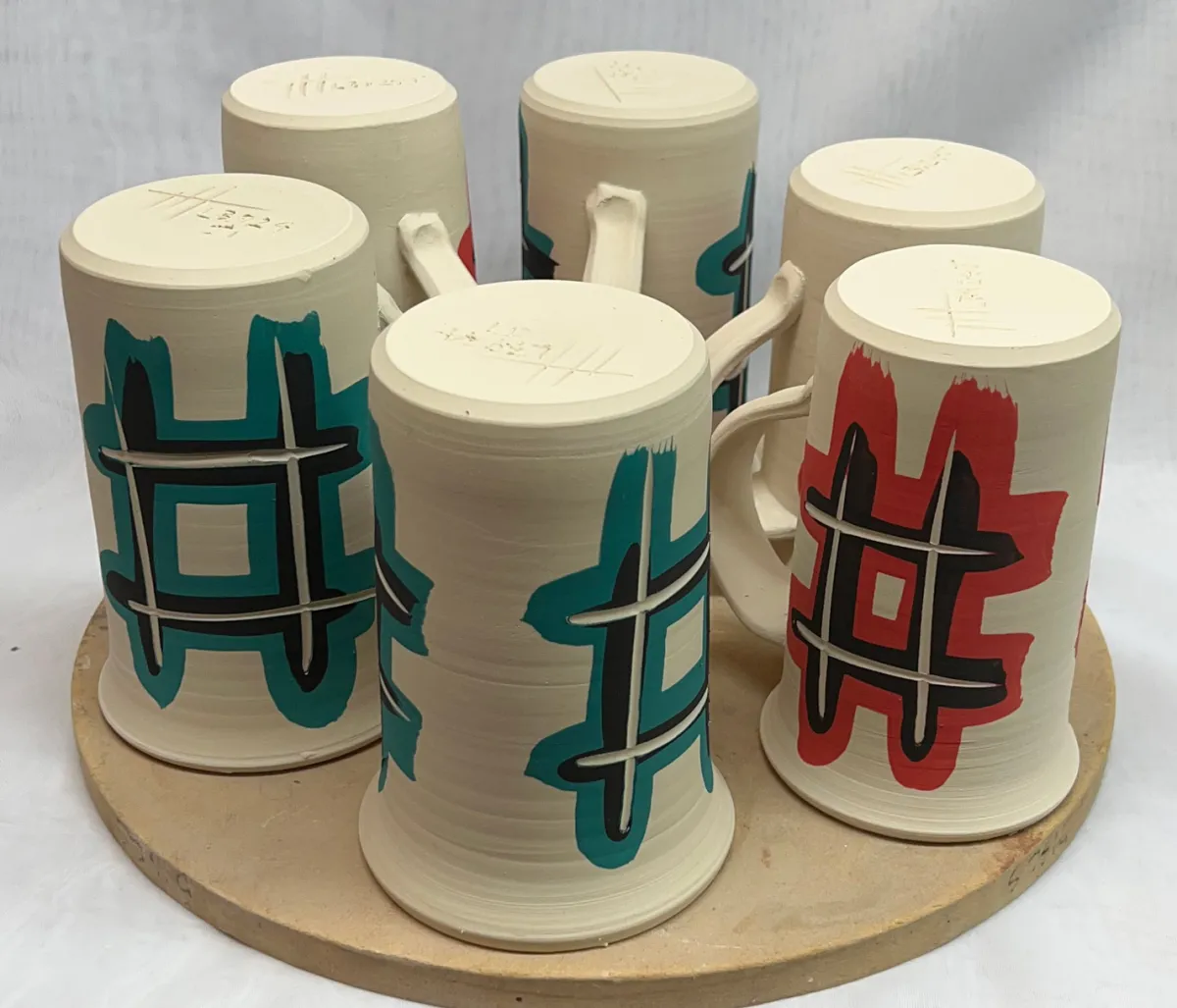 Zero4 mugs ready to dry