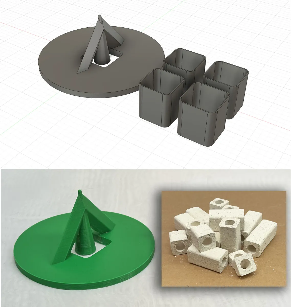 Hand extruder die for kiln posts