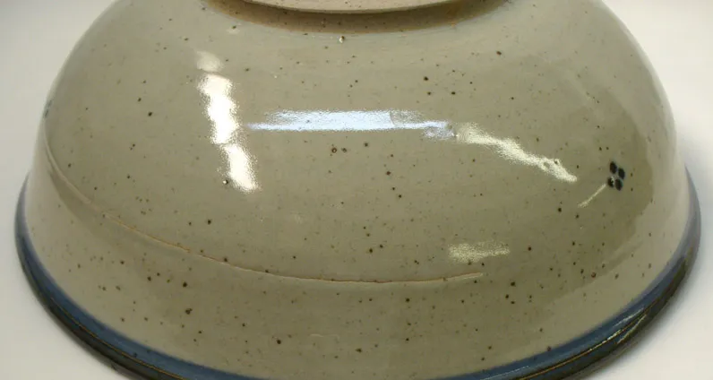 This horizontal crack began as stresses created during uneven drying
