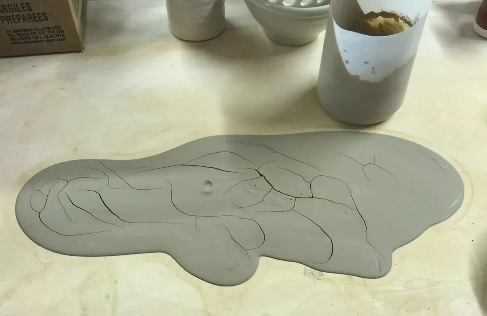 EPK slurry drying on plaster