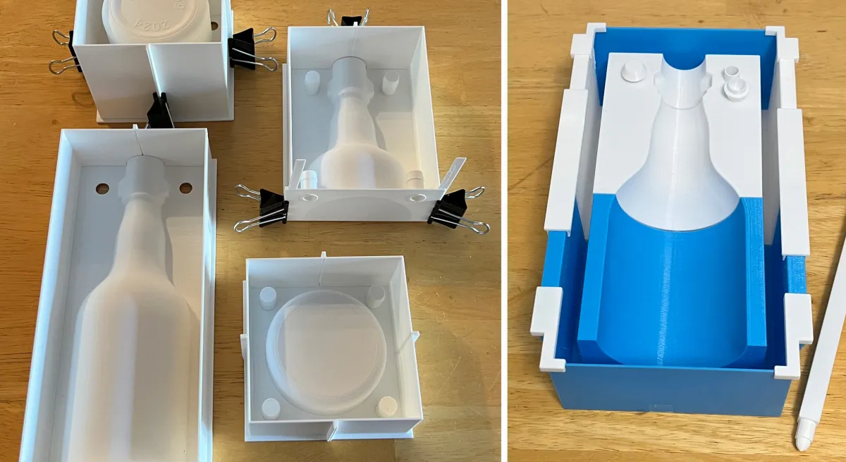 3D printed case, block molds