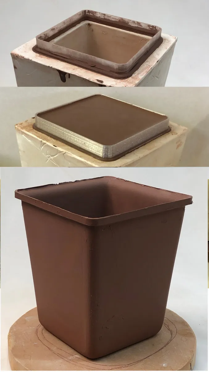A 3D-printed spout enables a flared rim on cast ware
