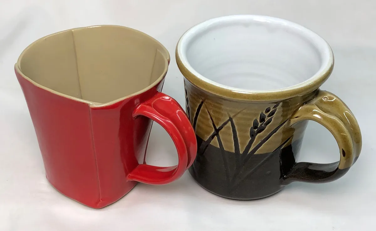 Hand-build mugs to cut the weight in half!