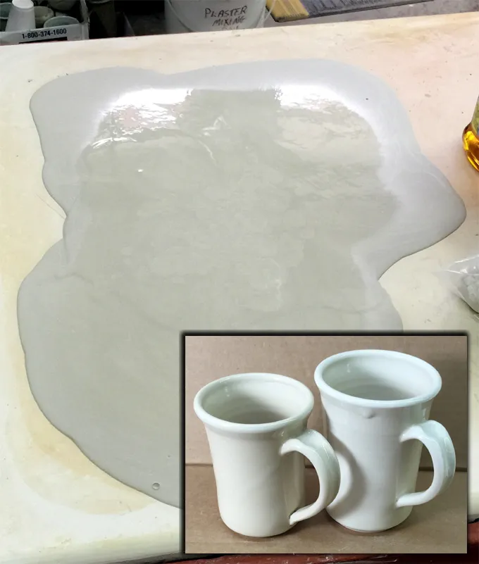 17 hours from slurry to thrown to trimmed to fired with glaze