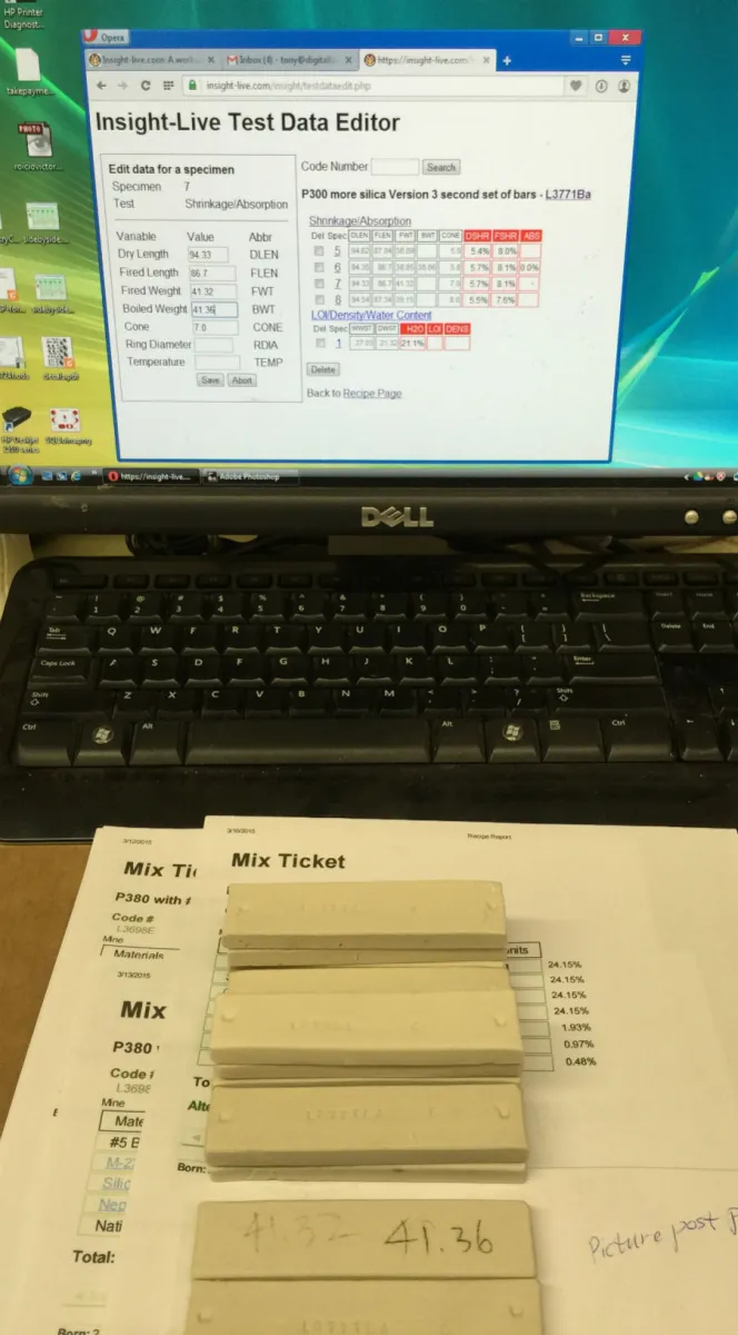 About to enter boiled weight of a test bar into my insight-live account.