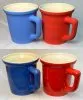 Very bright blue and red underglazes