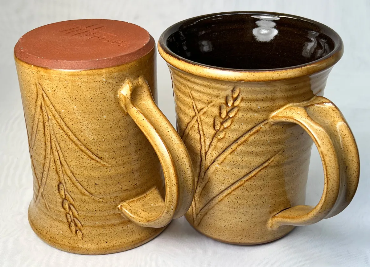 Oatmeal matte cone 6 pottery mugs
