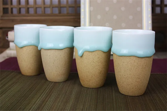 thick glaze drips on ceramic vessels