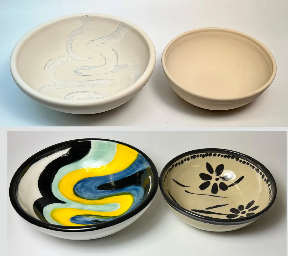 Black underglaze covers better
