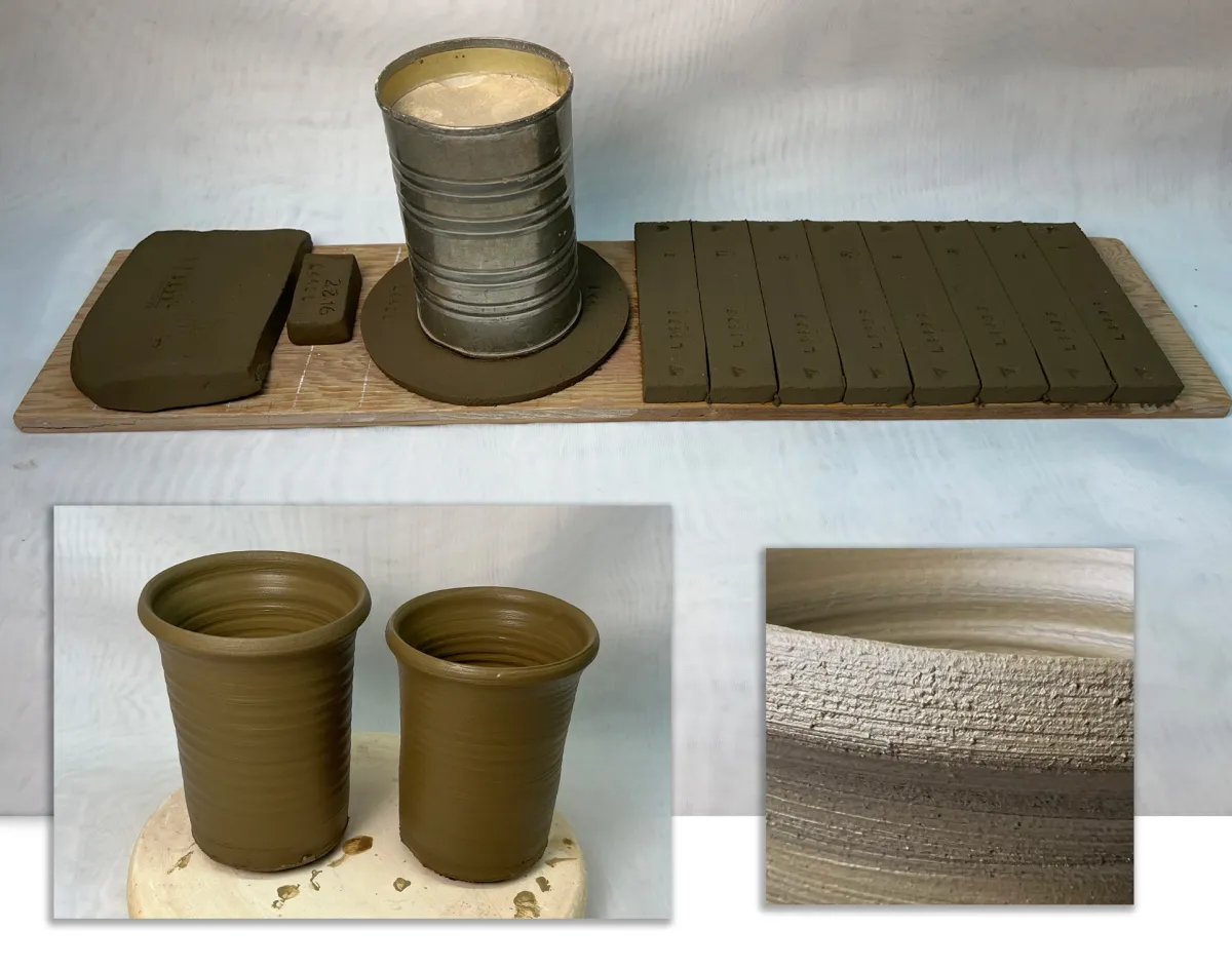 Test specimens made for clay