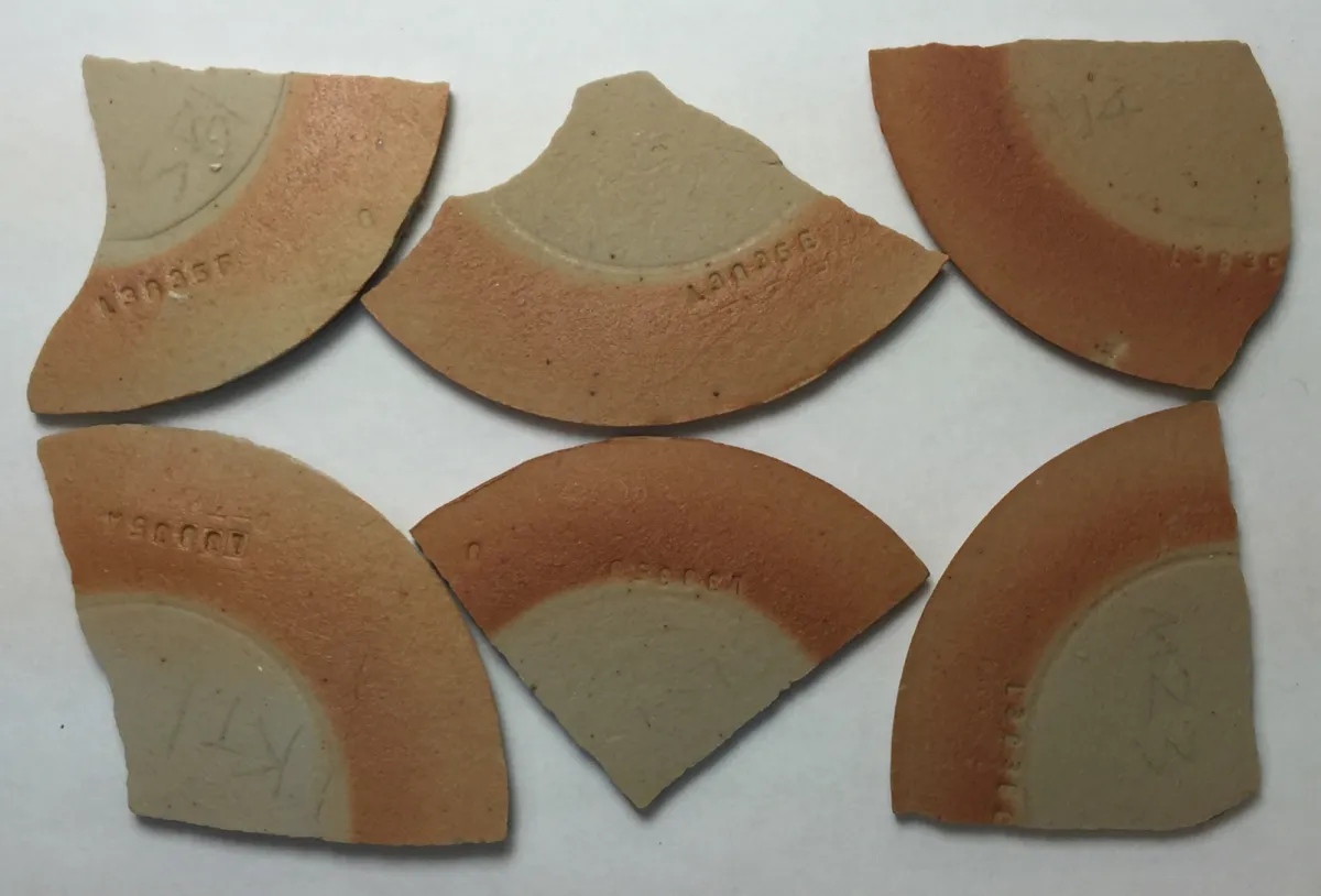 Soluble salts on fired clay samples