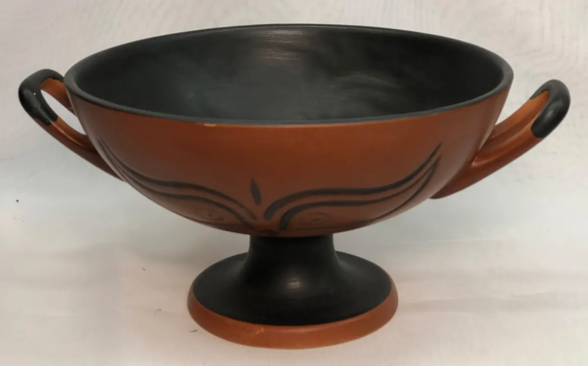 A terra cotta bowl made in Turkey