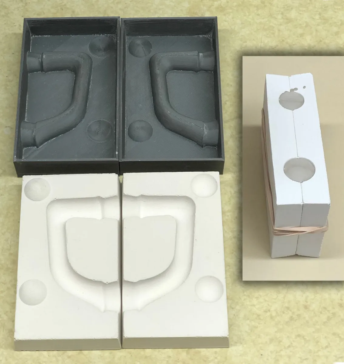 3D-printed handle case molds
