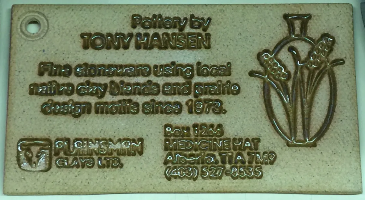 Ceramic business card of Tony Hansen