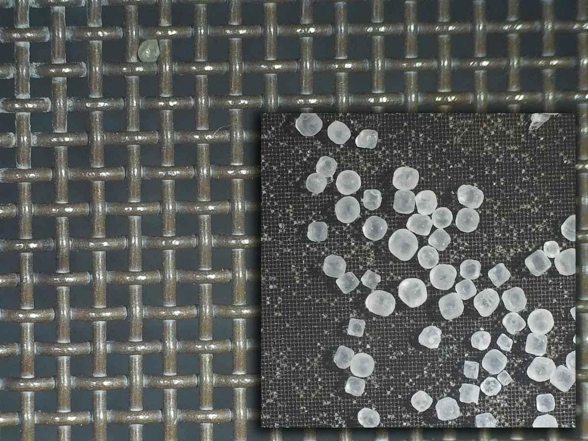 A closeup of a 325 mesh screen