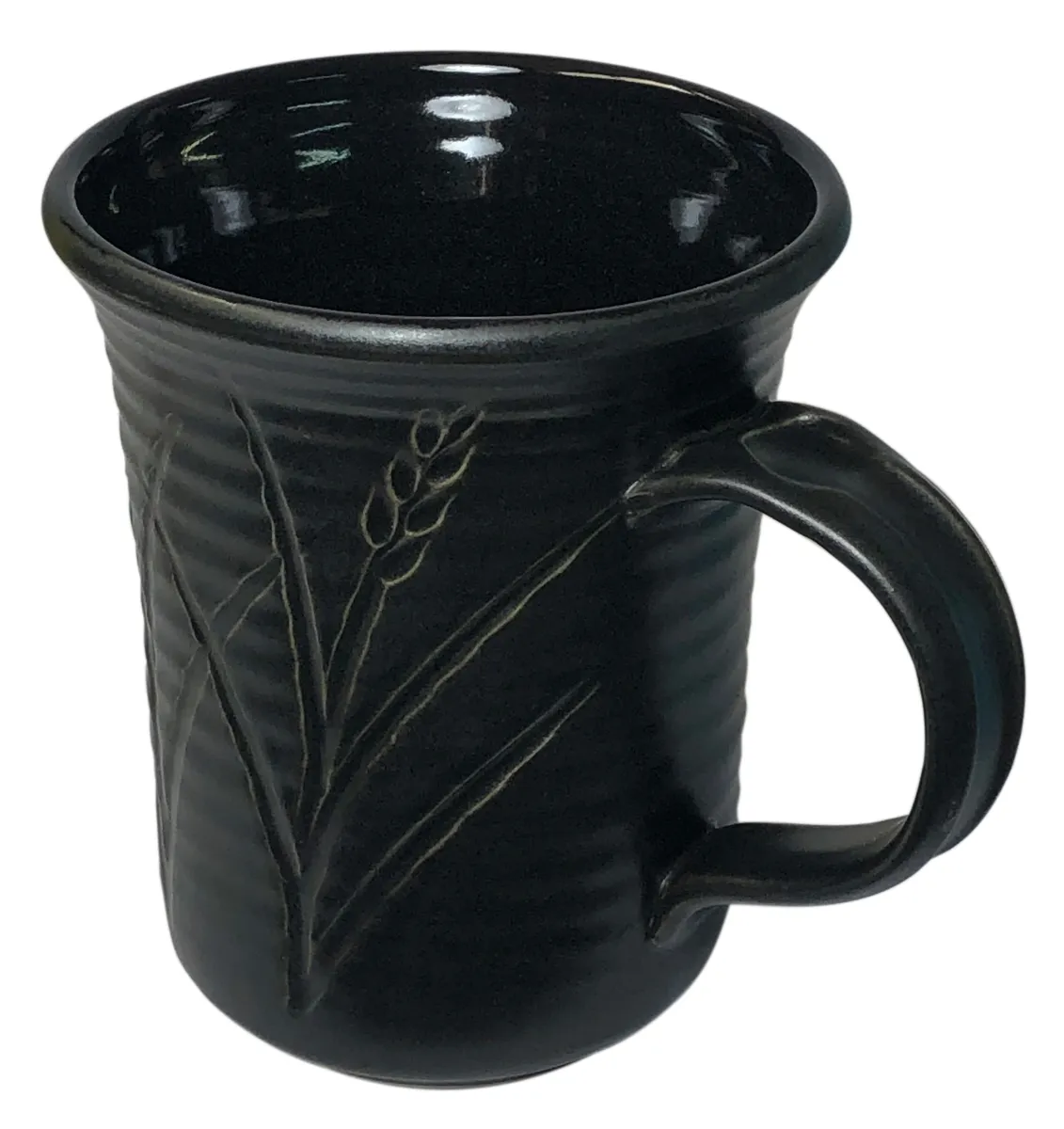 Matte black porcelain mug