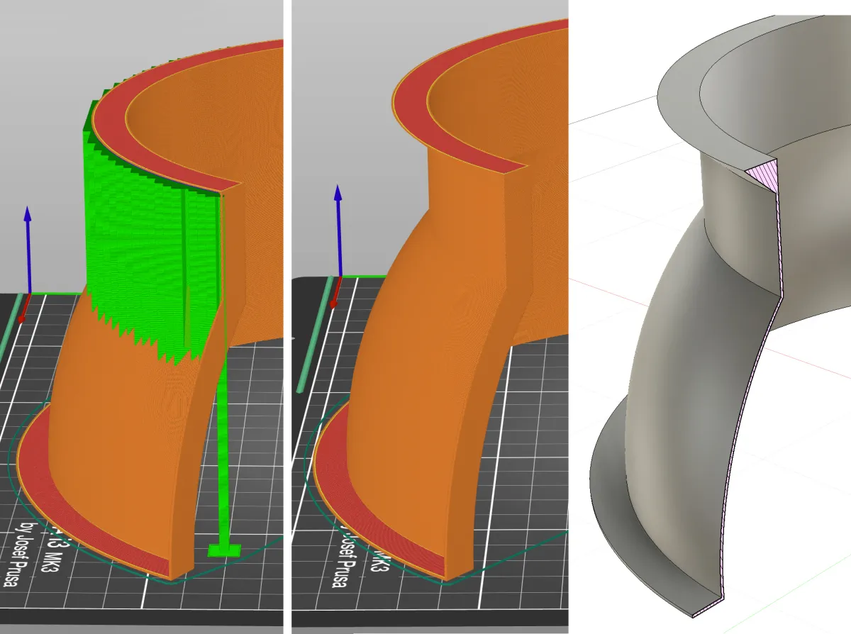 Reduced 3D support print