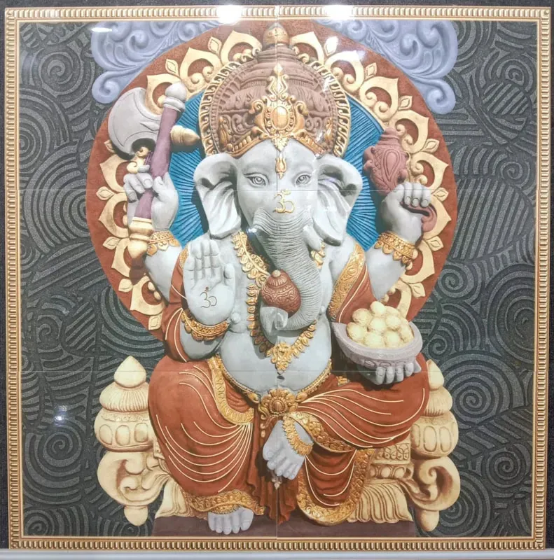 Terra cotta tile mural from India