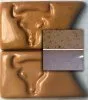 One glaze is transparent, the other milky because it is filled with micro bubbles.