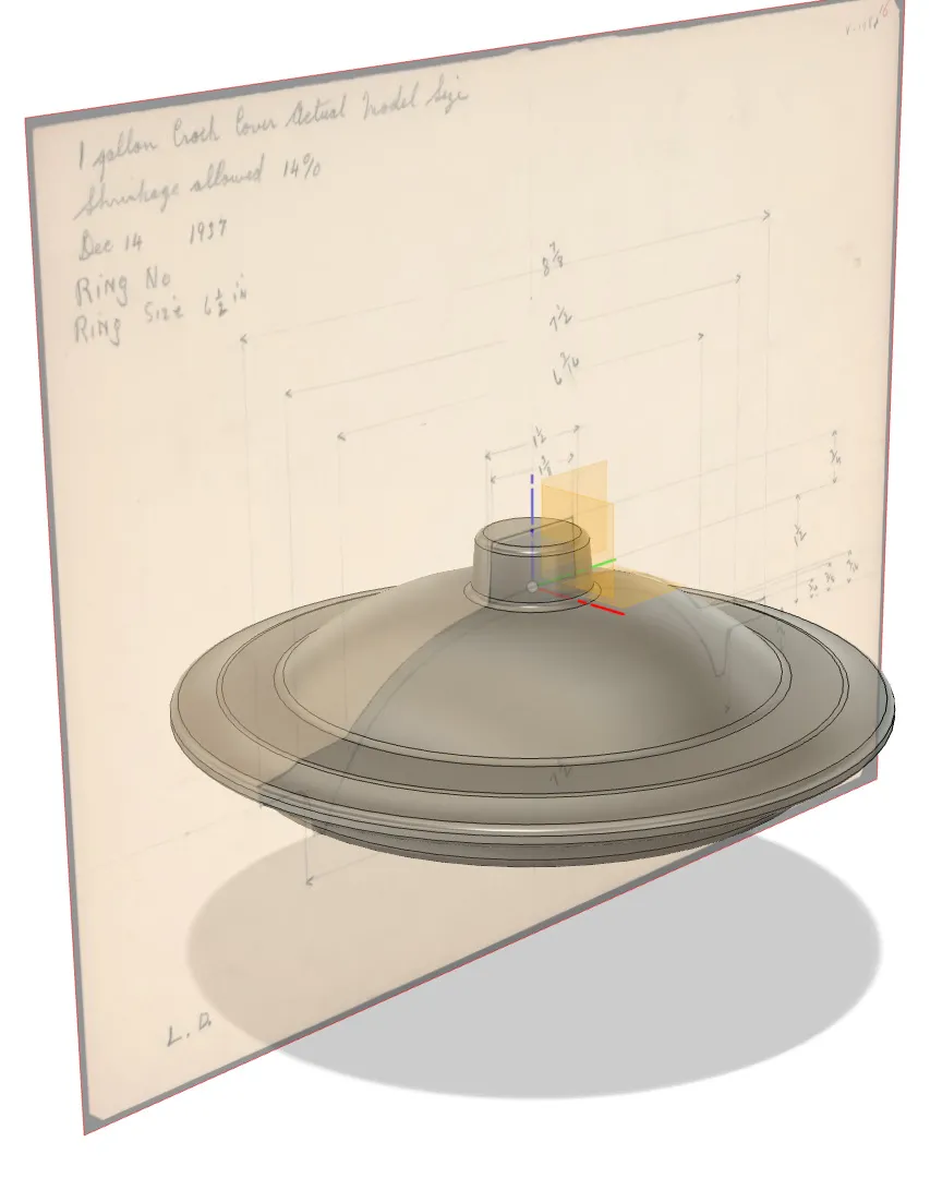 3D crock lid