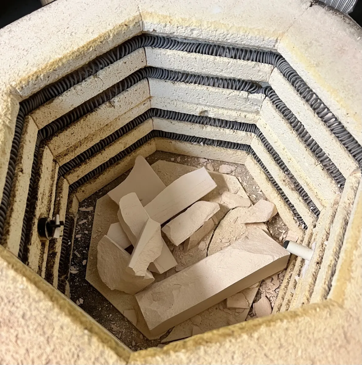 Fractured ware in a bisque kiln