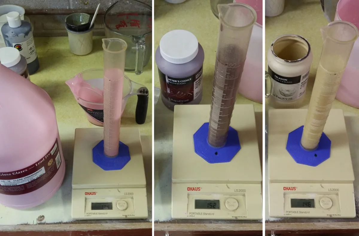 Specific gravities on three commercial glazes might surprise you