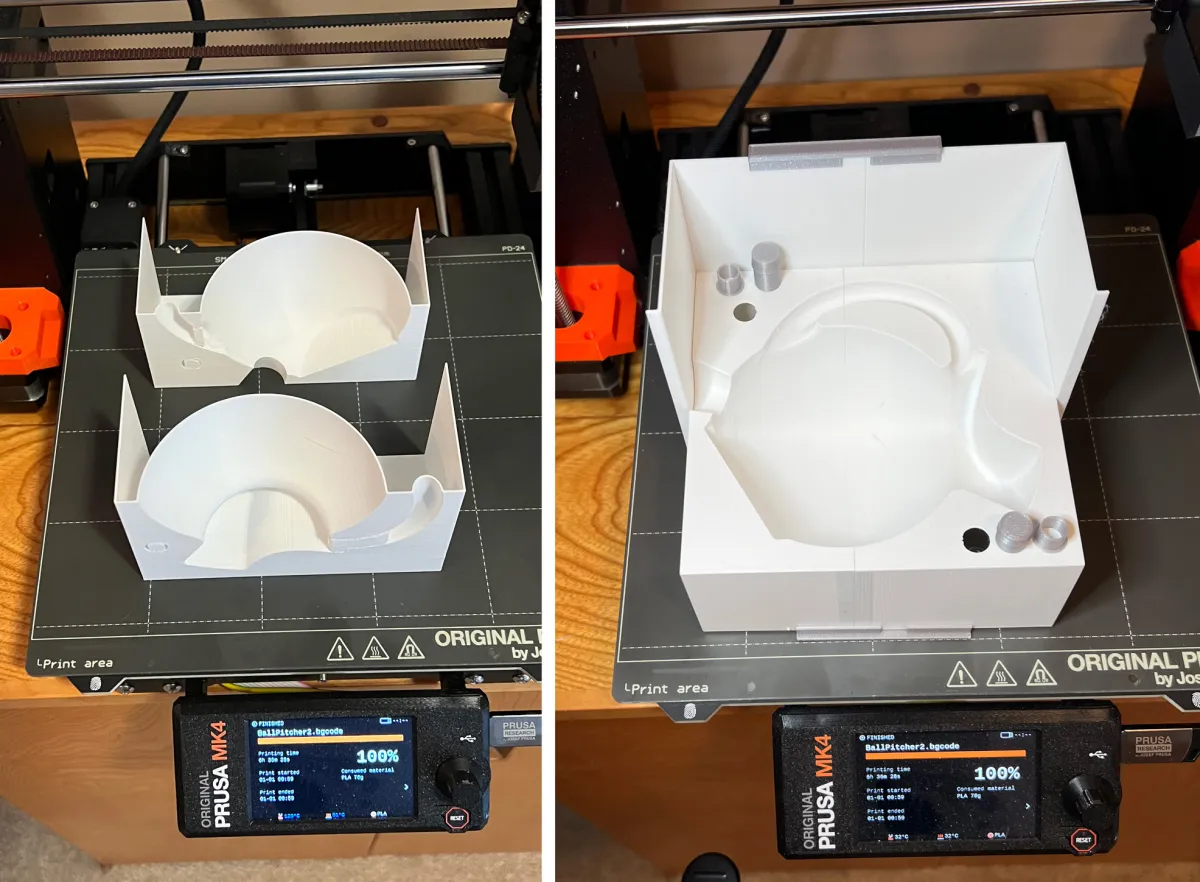 3D-printing v4 of Medalta ball pitcher mold