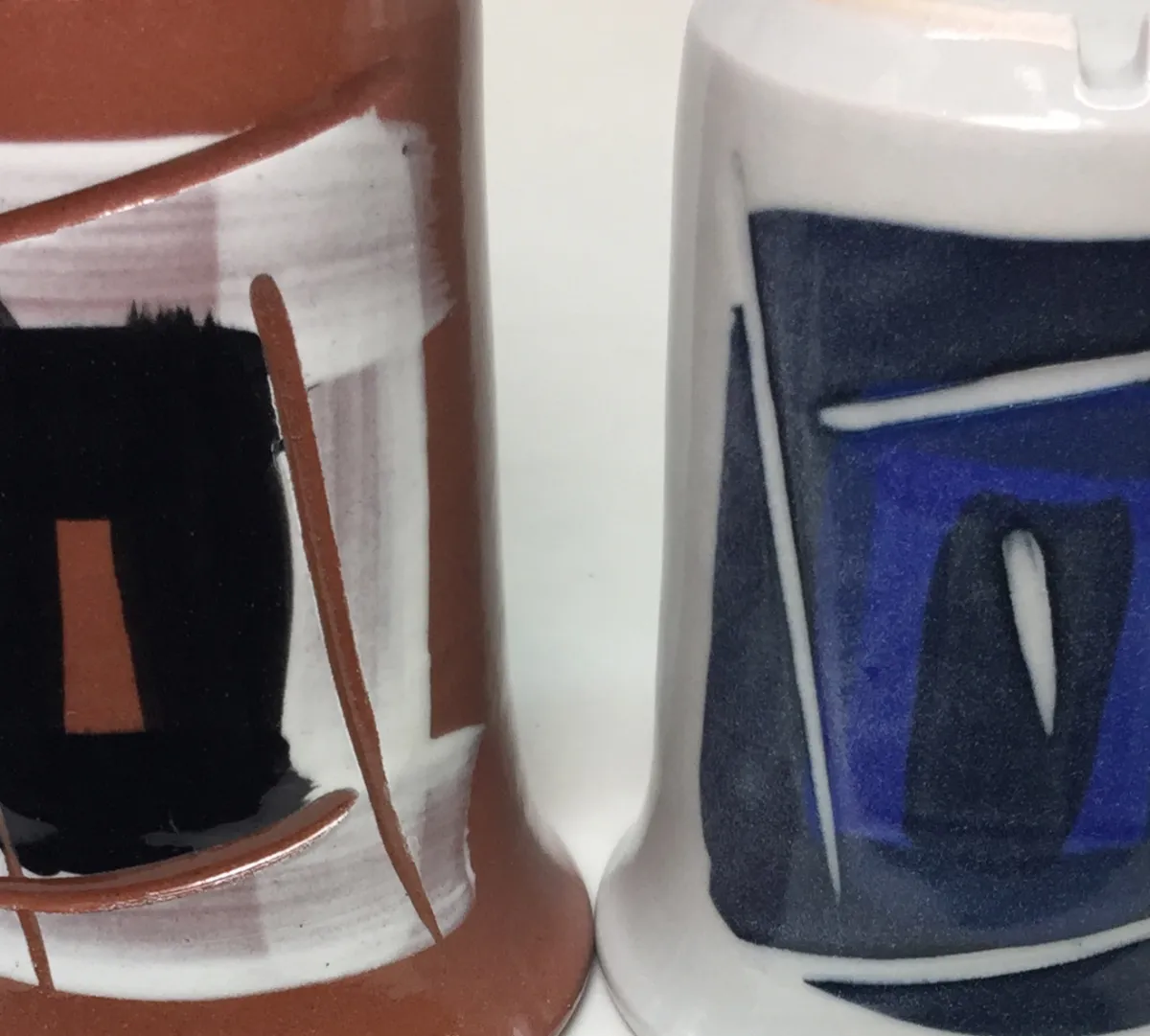 Underglazes at low fire are brighter than at medium temperature